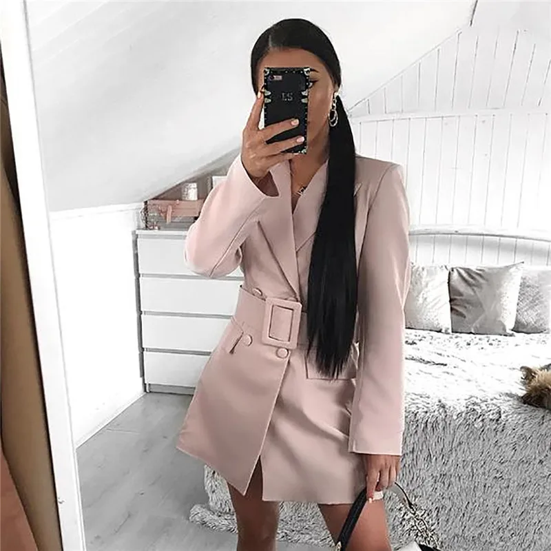 Модный повседневный Блейзер Женское пальто элегантный куртка с длинным рукавом