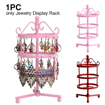 

3 Tiers 72 Holes Jewelry Display Rack Bracelet Necklace Earring Holder Fashion Hanger Freestanding Showcase Home Tabletop Iron