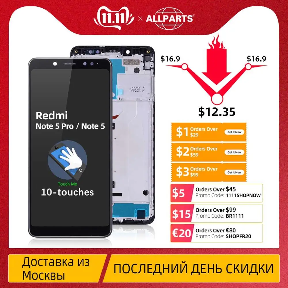 Günstig Original Display Für Xiaomi Redmi Hinweis 5 Pro LCD Touch Screen mit Rahmen Für Redmi Hinweis 5 Display digitizer Teile