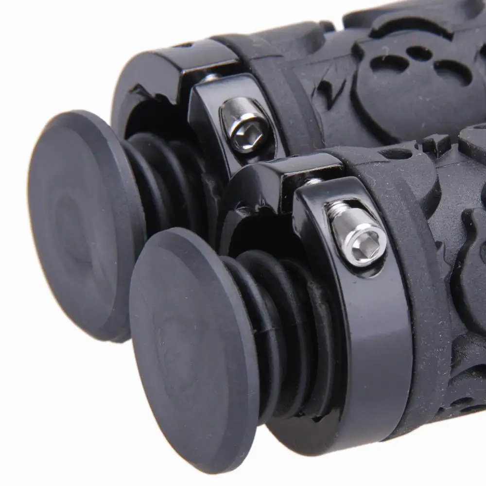 1-2 Pairs Cool Rubber Skull Style Sponge Bikes Grip MTB Mountain Road Bicycles Lockable Handlegrip Handlebar Grips Parts Black