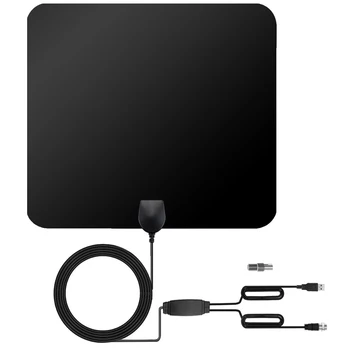 

SOONHUA Indoor TV Antenna HD Digital TV Antenna HDTV 1080P TV Antennas Double Amplifier 80 Miles 20mA With Adapter