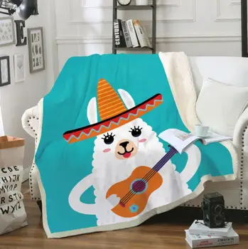 

Alpaca 3D Printed Sherpa Blanket Couch Quilt Cover Travel Bedding Outlet Velvet Plush Throw Fleece Blanket Bedspread YT4