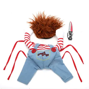 

Pet dog creative and funny Dogs Holding a Knife daily Costume Novelty Funny Party Cosplay Apparel Clothing