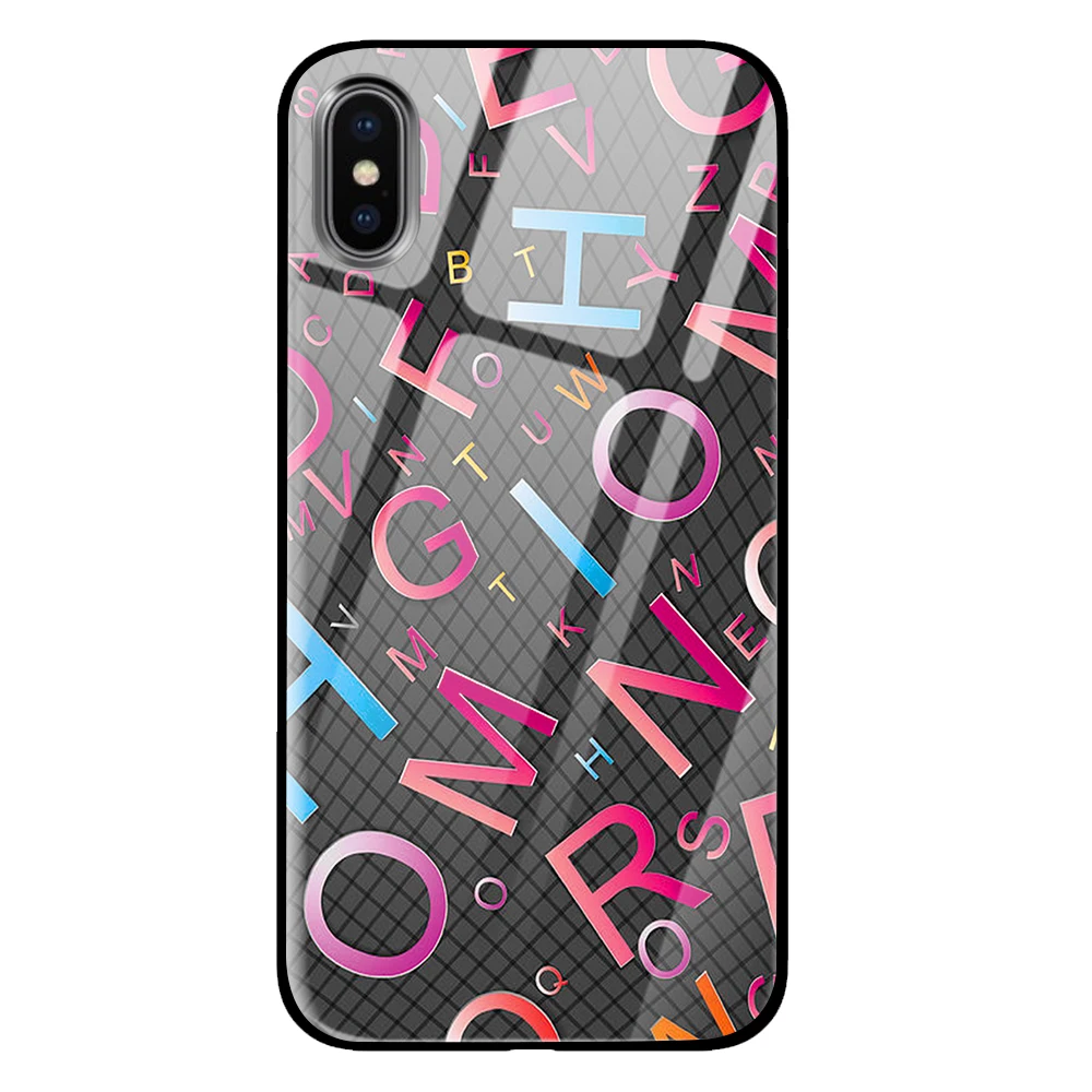 Роскошные Радуга, Роза Кот кролик закаленное стекло телефонные чехлы для iPhone 5 5S SE 6 6s 7 8 Plus X XS Max XR задняя крышка - Цвет: 12