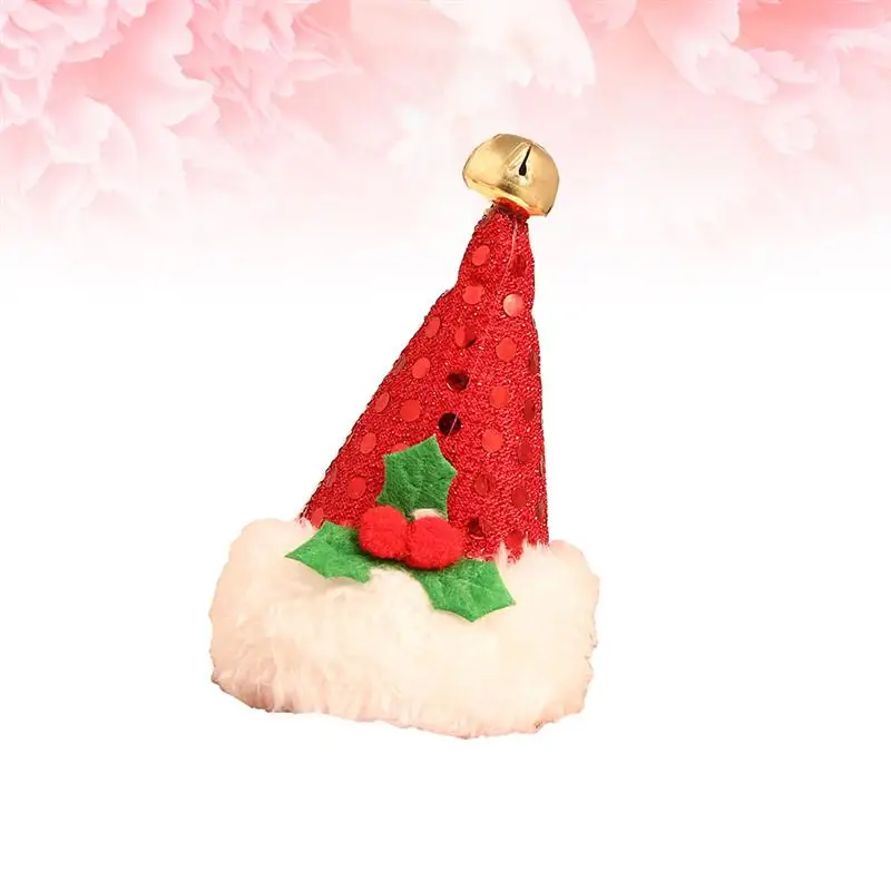 2Pcs Christmas Hat Shaped Hair Clips Decorative Performance Navidad Gift Christmas Decorations For Home Natal Santa Hat