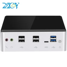 

XCY Mini Pc Intel Core i3 7020U i3 8145U Linux Thin Client Micro Desktop Computers Best Industrial Mini pc 2 Lan Port Win 10 Pro