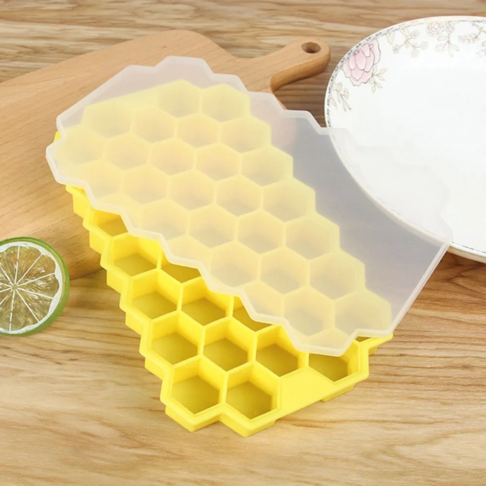 1 Pcs Silicone Ice Cube Making Mold Honeycomb Tray With Lid Cream Party Whiskey Cocktail Cold Drink | Дом и сад