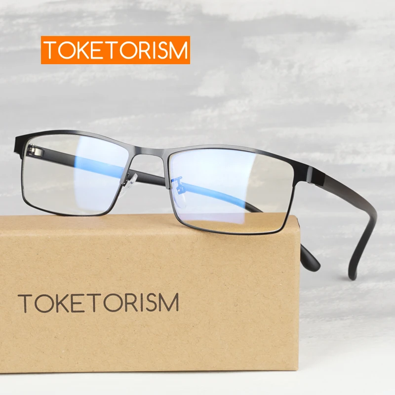 Toketorism прямоугольная полная оправа, металлические очки, мужские оправы для очков по рецепту