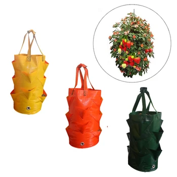 

Garden Outdoor Planting Grow Bag Strawberry Vertical Flower Herb Pouch Root Breathable Vegetable Round Reusable Pot Planter Bag