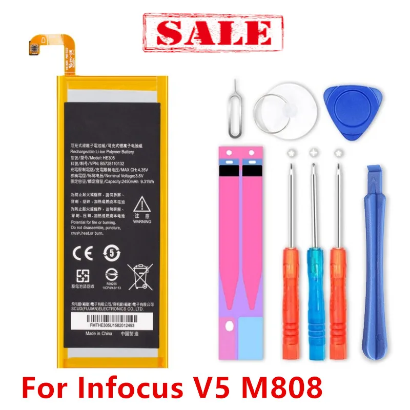 Аккумулятор HE305 для смартфона Infocus V5 M808 M560 2450 мАч | Мобильные телефоны и аксессуары