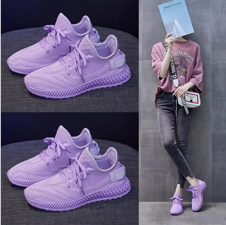 

2020 summer autumn new color women shoes girl fashion breathable air mesh sport casual shoes sneakers woman shoes loafers