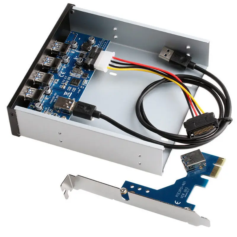 4 порта USB 3 0 разветвители передней панели концентратор PCI Express адаптер карты PCI-E 5 25