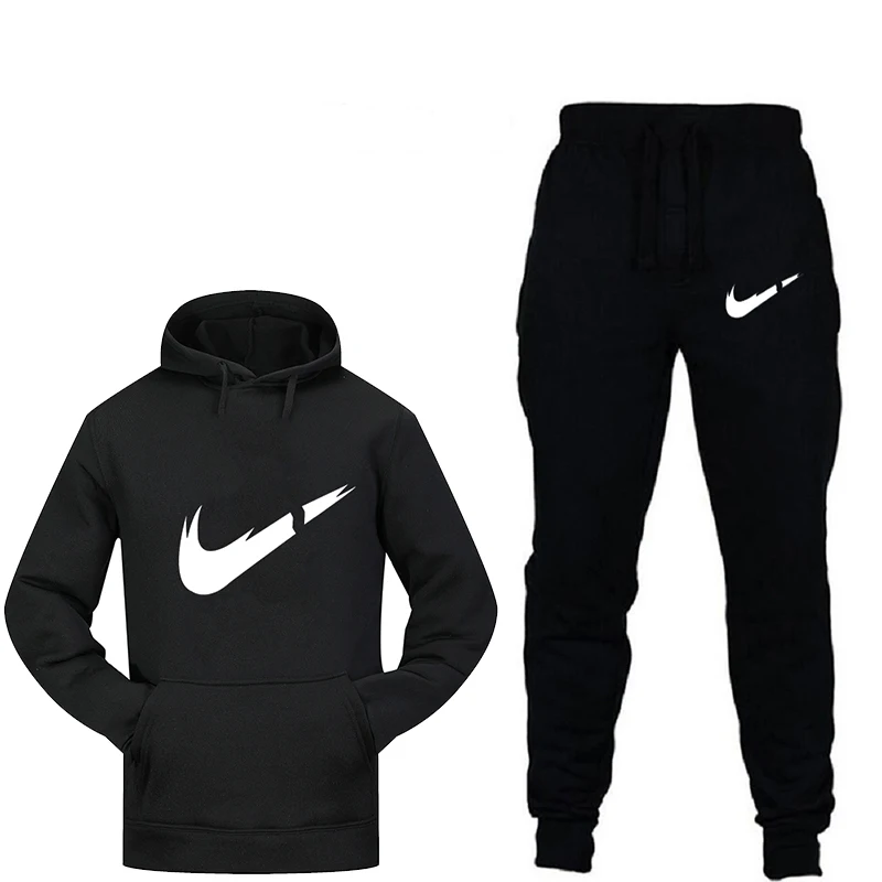 

2019The New autumn and winter casual men's hoodie gym Men's jogging Suit running sportswear hoodie Men's brand hoodie +pants3XL