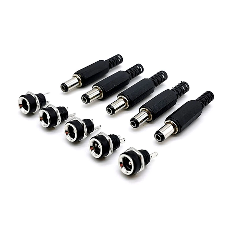 5PCS DC-022B DC Power Supply Jack Socket Female Panel Mount Connector 5.5X2.1MM