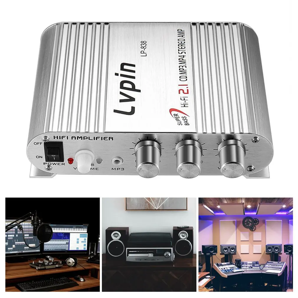Lepy LP 838 усилитель мощности автомобильный Hi Fi 2 1 MP3 радио аудио стерео бас динамиков