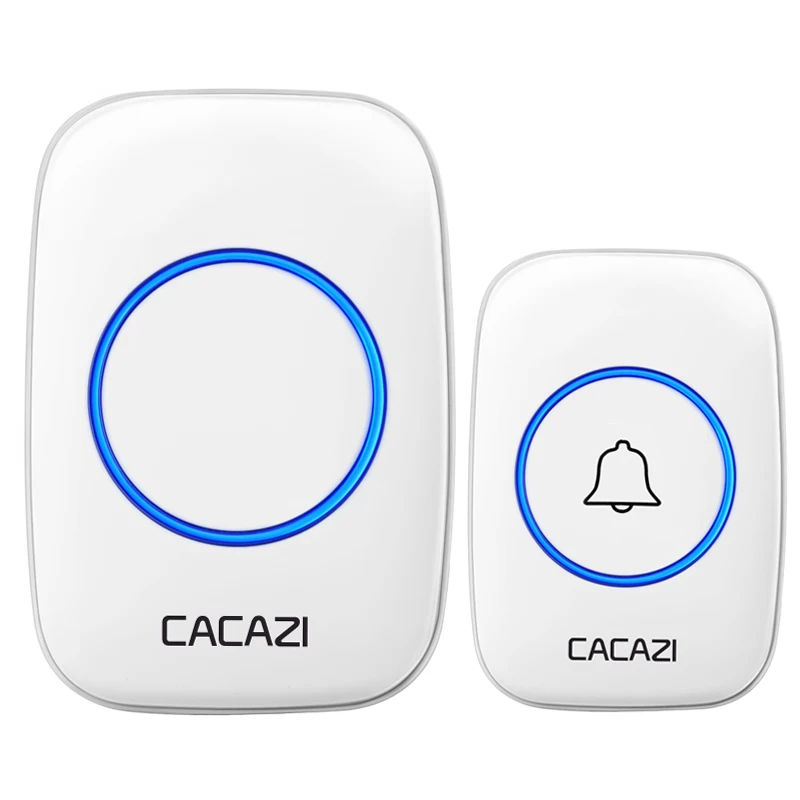 Беспроводной дверной звонок CACAZI водонепроницаемый работающий от аккумулятора