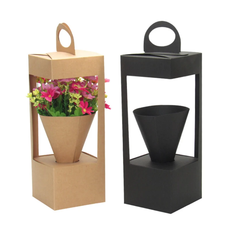 10 шт. цветы упаковка подарочные коробки цветочный подарок мешок Маяк дизайн креативный складной Цветочный Упаковочная коробка черный/хаки