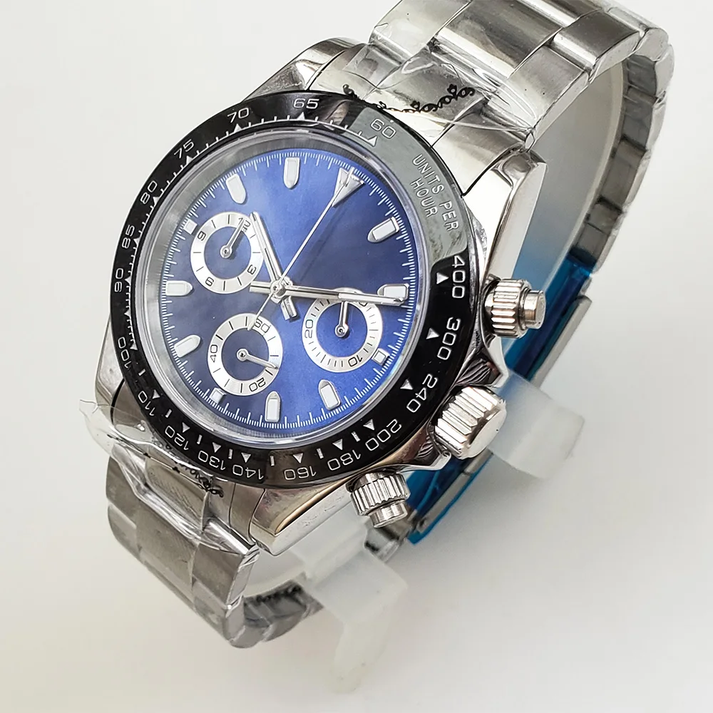 

watch 39mm luxury brand Quartz chronograph watch for the Men's waches men sapphire glass stainless steel case aaa 7