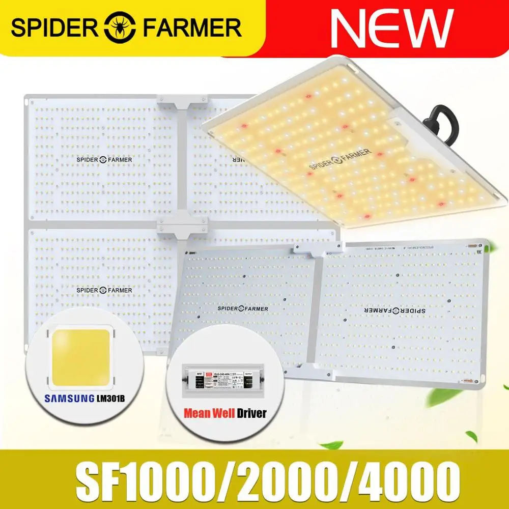 

SF 1000W 2000W 4000W Full Spectrum Led Grow Light Spider Farmer Samsung Lm301B Meanwell Driver quantum board for Plant Grow Tent