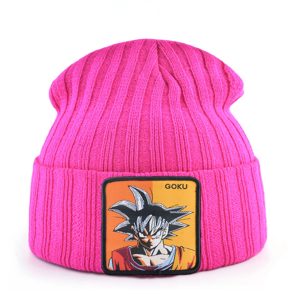 Модная Зимняя Шапка-бини с драконом для мужчин, вязаные шапки GOKU, мужские шапки с вышивкой, теплые шапки, женские шапки в стиле хип-хоп