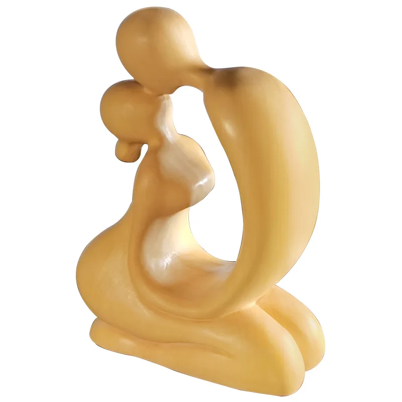 

Абстрактные фигурки любовников ручной работы, искусство китайского самшитового дерева для захватывающий атмосферу гостиной, от сердца к сердцу, изысканный