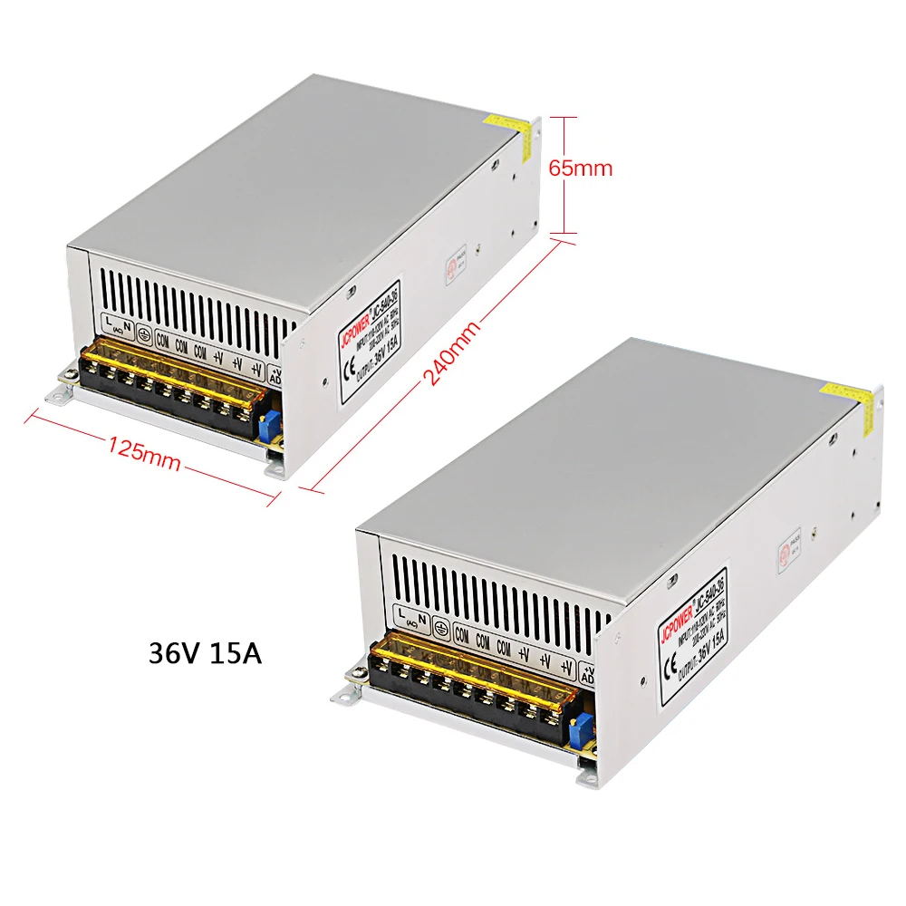 Регулируемый светодиодный импульсный источник питания DC36V 3A/10A/15A AC110V 220V к DC 36v