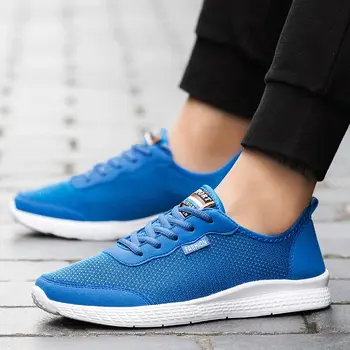 

Plus Size Soft Sports Shoes Men Blue Men's Shoes 48 Mens Running Sneakers Women Sport Shoes Male Trainers Athletic Jogging E-318