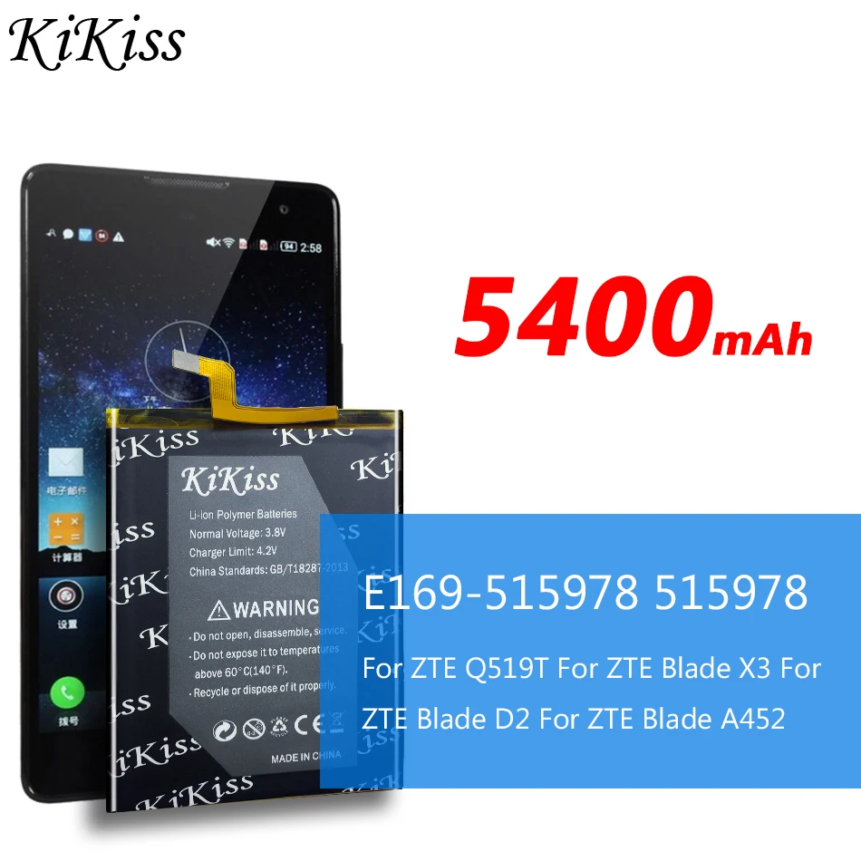 Бесплатный инструмент Новинка 5400 мАч E169-515978 E169 515978 батарея для zte Blade X3 Q519T D2 A452 батарея для мобильного телефона+ номер отслеживания