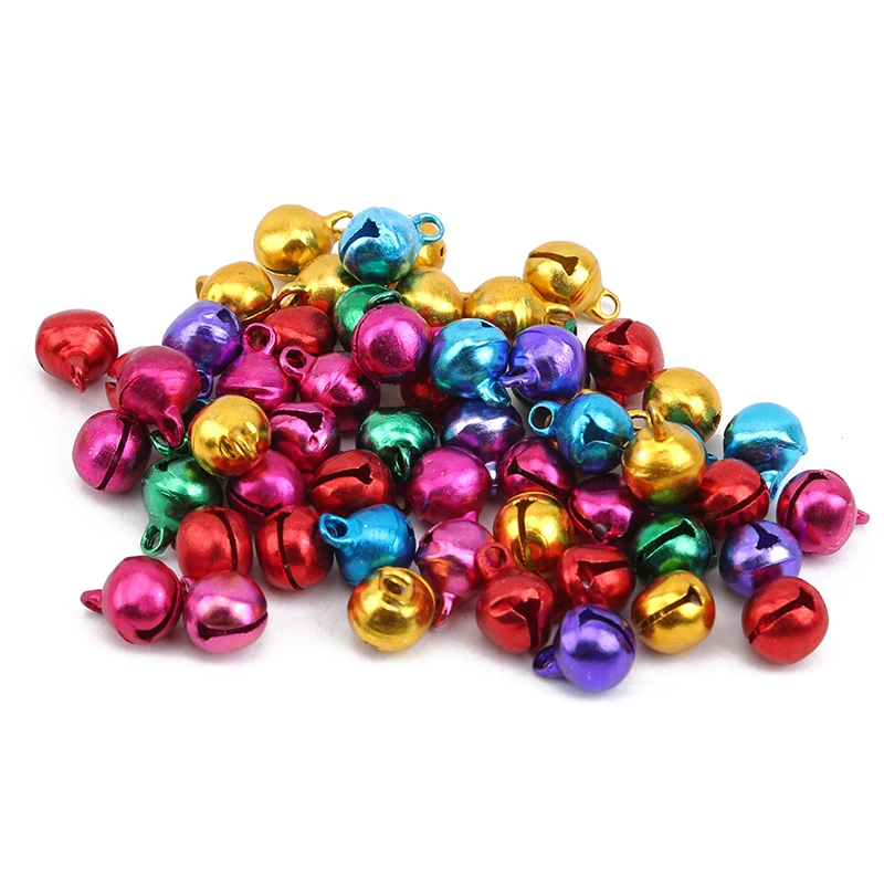 50 шт./компл. DIY Рождественские Подвески для колокольчиков подвески Jingle железа цветастые свободные бусины крошечные колокольчики украшения