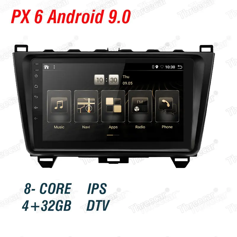 PX6 Android 9,0 DSP автомобиль радио для Mazda 6 Rui крыло 2008 2009 2010 2011 2012 2013 мультимедиа плеер gps навигацией, Wi-Fi, 4G - Цвет: 4 with 32
