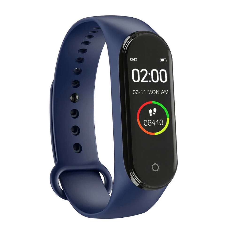 Умные часы M 4, фитнес-браслет, пульсометр, монитор артериального давления, умный браслет, фитнес-трекер, умные часы для Android IOS - Цвет: Blue 5PIN charging