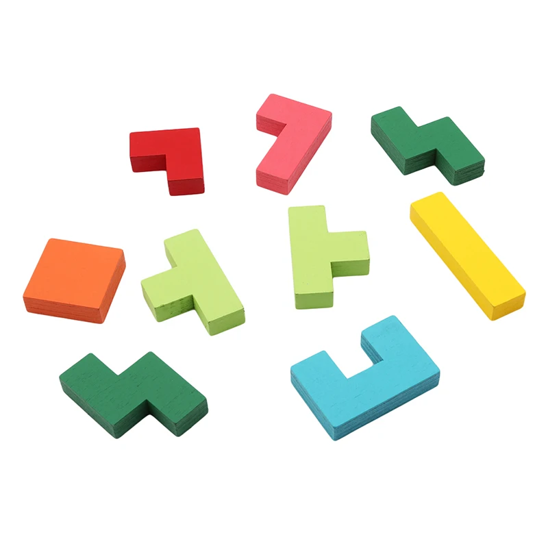Деревянные Tangram 7 частей головоломки красочный квадрат IQ игры головоломки интеллектуальные Обучающие игрушки для детей