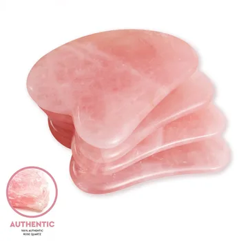

Natural Jade Rose Quartz Roller Stone Scraping Board Massage Set Slimming Face Lifting Massager Skin Body Neck Care Girls Gift