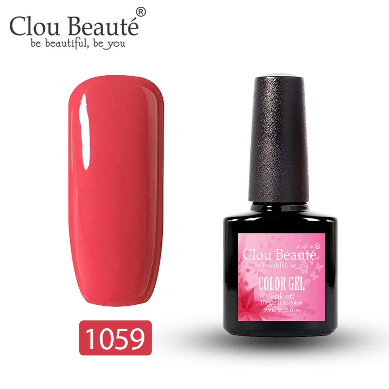 Clou Beaute 10 мл Праймер гель лак замачиваемый гель лак для ногтей Базовое покрытие не протирать Топ УФ гель лак для ногтей светодиодный гель дизайн ногтей гибридный - Цвет: 1059