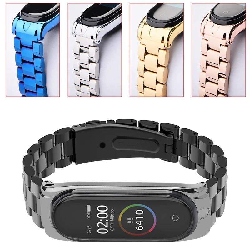 Сменный браслет для Xiaomi mi Band 3 4 ремешок часов металлический Безвинтовой на