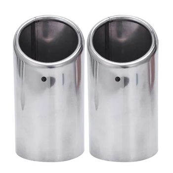 

2x Exhaust Headers Exhaust Tips Muffler Pipe Inox for Audi A4 B8 A4L Q5
