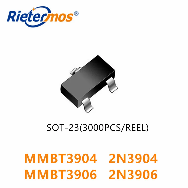 3000 шт. MMBT3904 2N3904 SOT23 1AM NPN 200MA 40В MMBT3906 2N3906 2A PNP 50В | Электроника