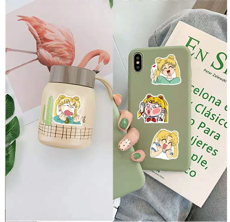 40 шт./упак. Kawaii Сейлор Мун мультфильм пуля журнал стикеры на клейкой основе для художественного оформления ногтей, ручная работа дневник канцелярские наклейки Детский подарок