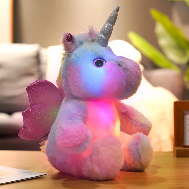 25cm unicorn plush light up toys stuffed LED lighted animal doll illuminated plush toys for children birthday gift 6