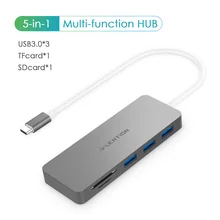 USB-C концентратор с USB 3,0 портами и SD/TF кард-ридер совместимый MacBook Air,- MacBook Pro, многопортовый адаптер type C