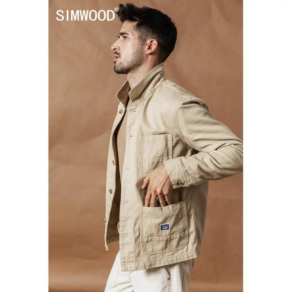  SIMWOOD 2019 Autumn New Cargo Jacket Fashion 100% cotton jackets high quality outwear brand clothin
