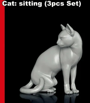 

1/35 modern Cat Sitting (3pcs) high 13mm Resin figure Model kits Miniature gk Unassembly Unpainted