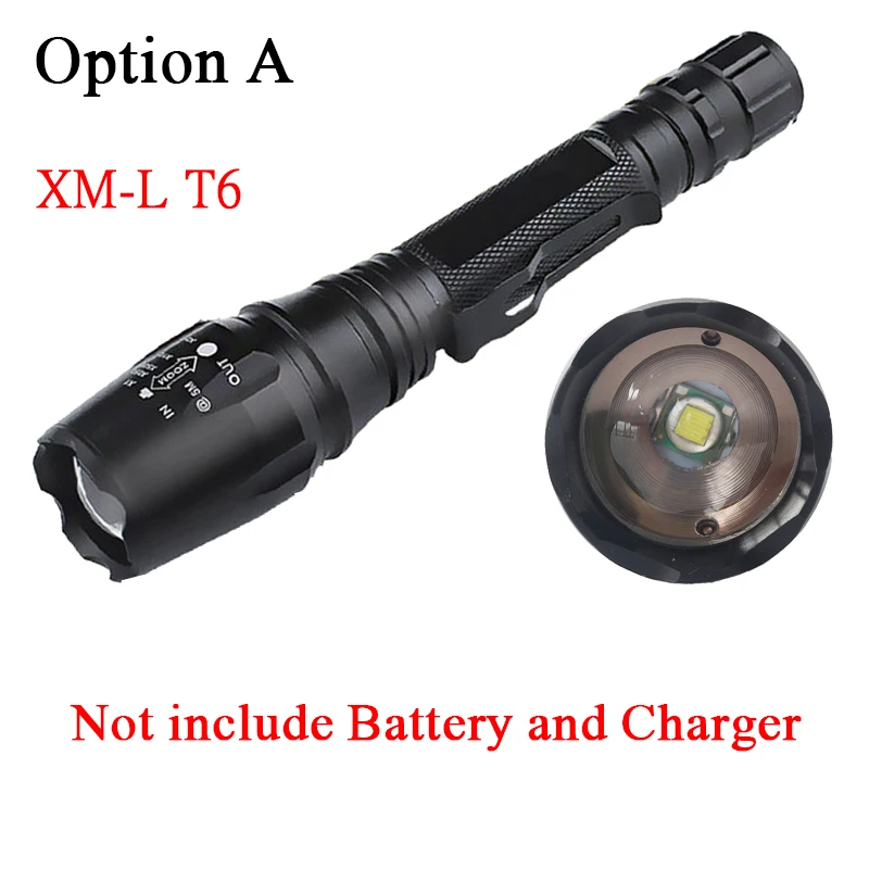 Option A Z20Litwod V5 CREE XM-L T6 светодиодный фонарь, масштабируемый светодиодный фонарь для 2x18650 батарей, алюминиевый светодиодный фонарь для велосипеда, тактический - Испускаемый цвет: Option A