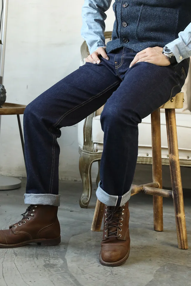 low rise selvedge jeans