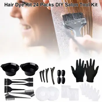 

Hair Dye Coloring Kit Hair Dye Tools With Hair Tinting Bowl Dye Brush Ear Cover Gloves For DIY Salon Hair Coloring Bleaching