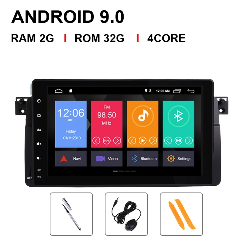 Авто Автомобильный мультимедийный плеер 1 Din Android 9,0 для BMW E46 M3 Rover 75 coupe 318/320/325/330/335MGZT gps навигации головное устройство - Цвет: 4 Core 32 ROM
