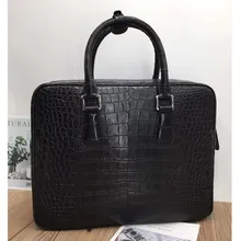 Деловой стиль, настоящий мужской портфель из крокодиловой кожи, для работы, натуральная кожа аллигатора, Мужская большая сумка с верхней ручкой