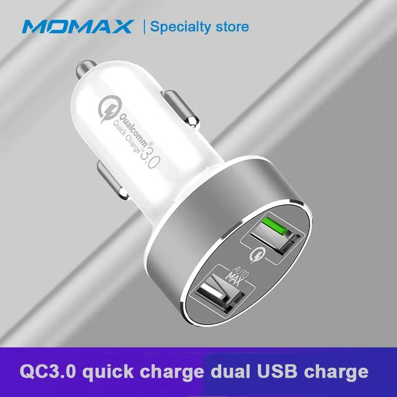 Momax UC9 QC3.0 автомобильное зарядное устройство 30 Вт Быстрая зарядка двойной USB