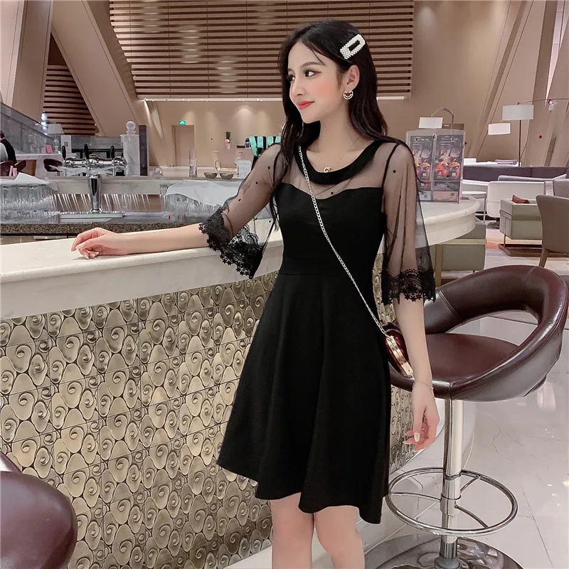 

2019 Summer Wear New Style Korean-style Slim Fit Slimming And Negative Double Purpose Gauze Joint Outfit Elegant Dress
