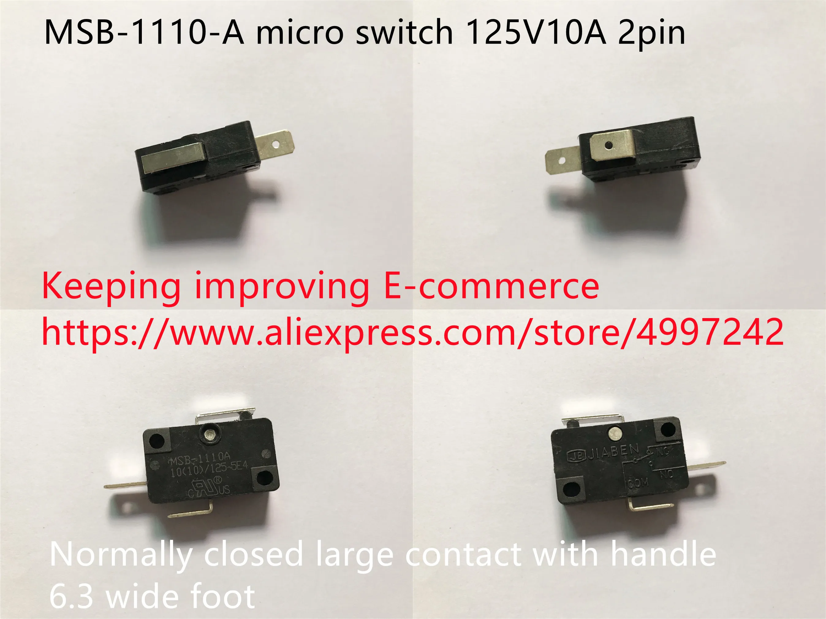 Оригинальный новый 100% MSB-1110-A микропереключатель 125V10A 2pin нормально закрытый